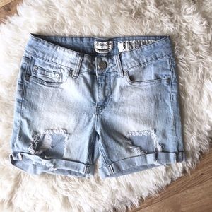 FINAL💲⬇️ Indigo Rein Distressed Bermuda Denim
